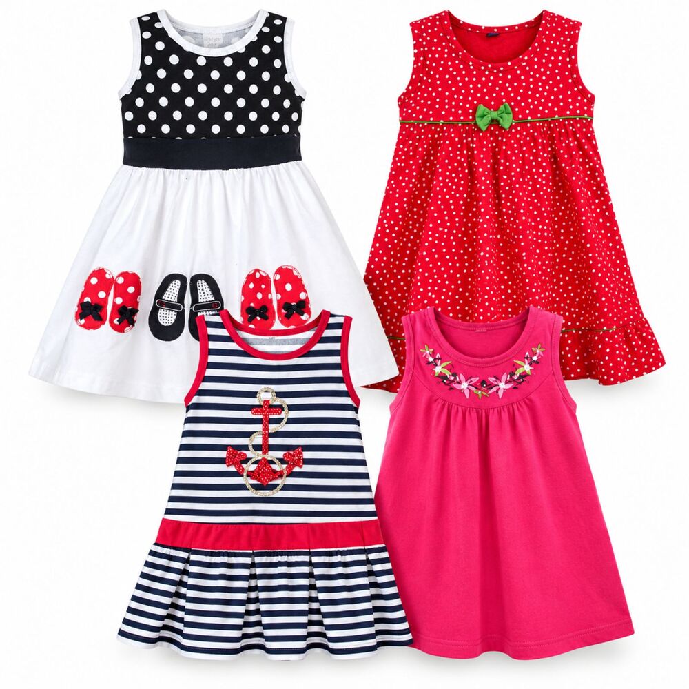 2T-3T girls dress lot of 4 summer bundle kids clothing set polka dot nautical